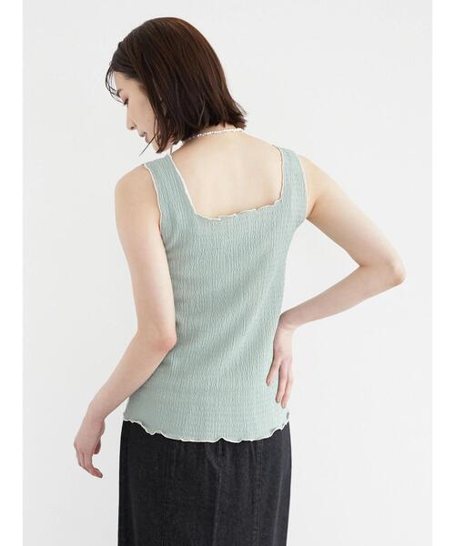 Green　Parks（グリーンパークス）の「凹凸カットタンクトップ（タンクトップ・レディース・ブラック/ベージュ/ミント・FREE）」の9枚目の写真