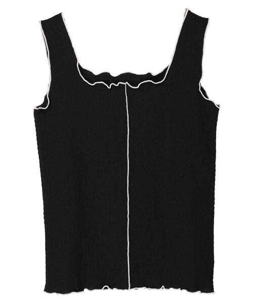 Green　Parks（グリーンパークス）の「凹凸カットタンクトップ（タンクトップ・レディース・ブラック/ベージュ/ミント・FREE）」の12枚目の写真