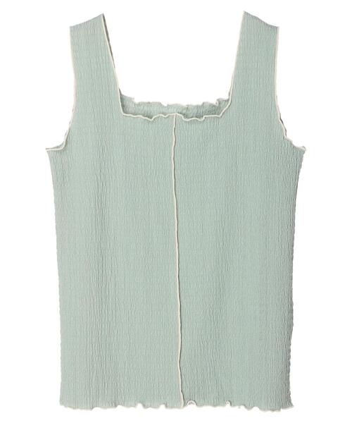 Green　Parks（グリーンパークス）の「凹凸カットタンクトップ（タンクトップ・レディース・ブラック/ベージュ/ミント・FREE）」の21枚目の写真