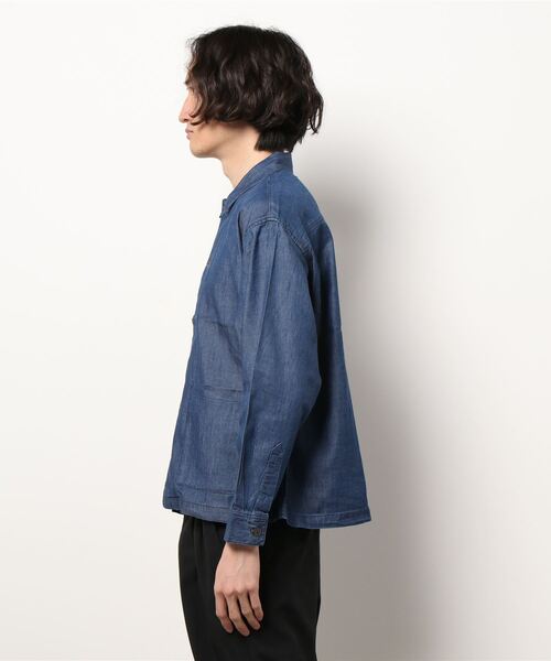 BACK NUMBER（バックナンバー）の「【接触冷感】【BACK NUMBER】「COOL」カバーオール（シャツ/ブラウス・メンズ・ダークインディゴブルー/オフホワイト・M/XL/L）」の8枚目の写真