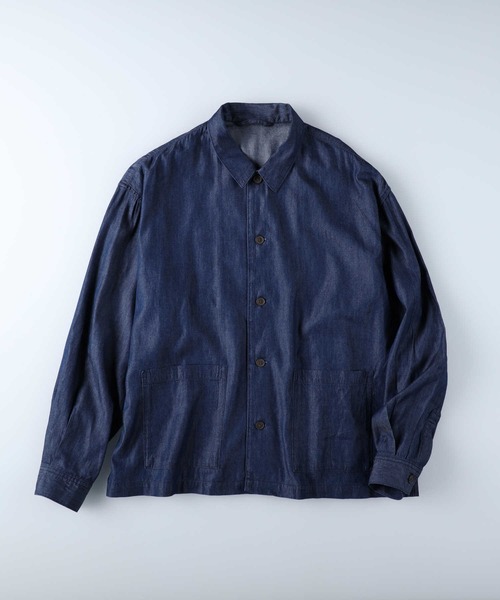 BACK NUMBER（バックナンバー）の「【接触冷感】【BACK NUMBER】「COOL」カバーオール（シャツ/ブラウス・メンズ・ダークインディゴブルー/オフホワイト・M/XL/L）」の16枚目の写真