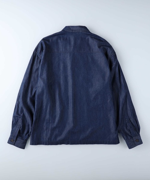 BACK NUMBER（バックナンバー）の「【接触冷感】【BACK NUMBER】「COOL」カバーオール（シャツ/ブラウス・メンズ・ダークインディゴブルー/オフホワイト・M/XL/L）」の15枚目の写真