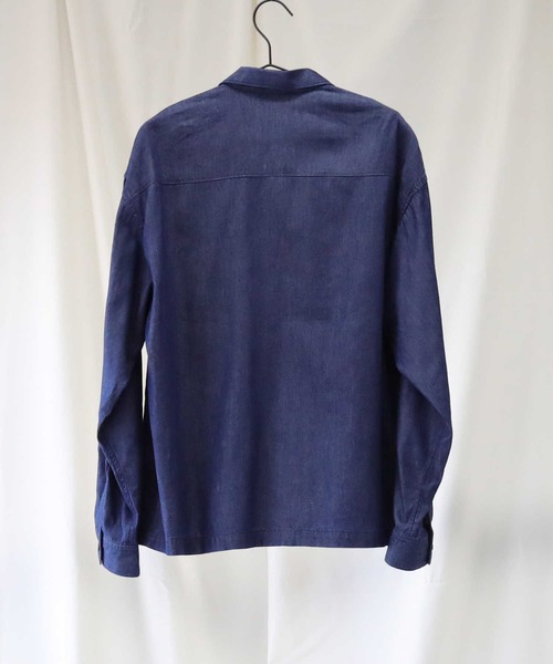BACK NUMBER（バックナンバー）の「【接触冷感】【BACK NUMBER】「COOL」カバーオール（シャツ/ブラウス・メンズ・ダークインディゴブルー/オフホワイト・M/XL/L）」の14枚目の写真