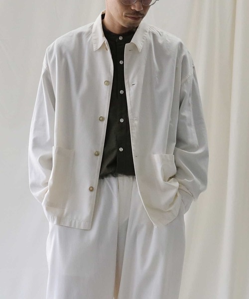 BACK NUMBER（バックナンバー）の「【接触冷感】【BACK NUMBER】「COOL」カバーオール（シャツ/ブラウス・メンズ・ダークインディゴブルー/オフホワイト・M/XL/L）」の10枚目の写真