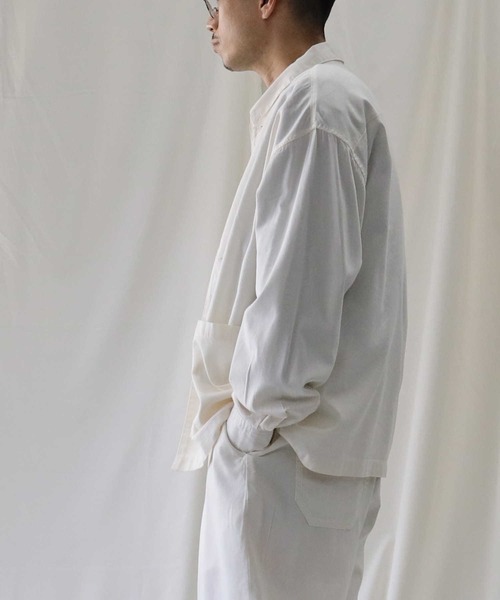 BACK NUMBER（バックナンバー）の「【接触冷感】【BACK NUMBER】「COOL」カバーオール（シャツ/ブラウス・メンズ・ダークインディゴブルー/オフホワイト・M/XL/L）」の18枚目の写真