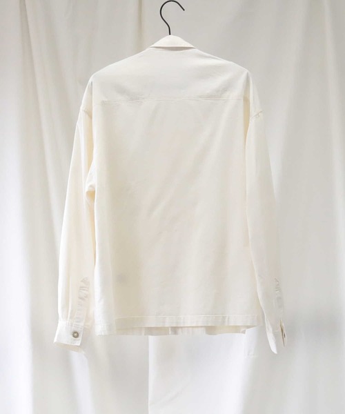 BACK NUMBER（バックナンバー）の「【接触冷感】【BACK NUMBER】「COOL」カバーオール（シャツ/ブラウス・メンズ・ダークインディゴブルー/オフホワイト・M/XL/L）」の19枚目の写真