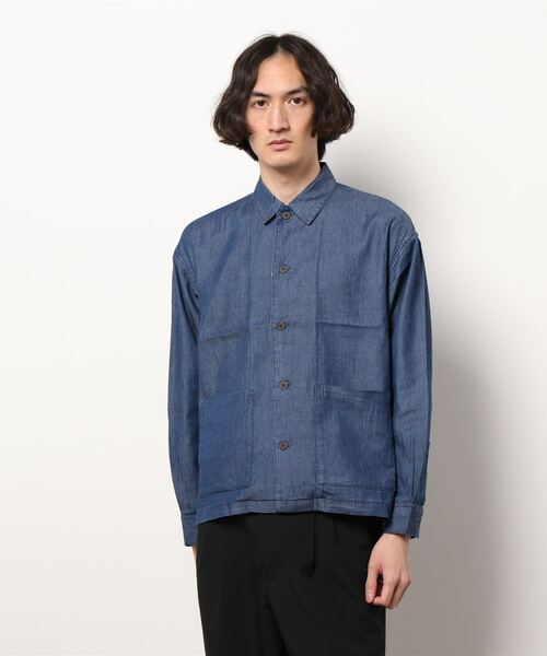 BACK NUMBER（バックナンバー）の「【接触冷感】【BACK NUMBER】「COOL」カバーオール（シャツ/ブラウス・メンズ・ダークインディゴブルー/オフホワイト・M/XL/L）」の22枚目の写真