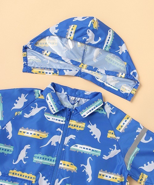 kladskap（クレードスコープ）の「恐竜×電車柄レインコート（レインコート/ポンチョ・キッズ・イエロー/ブルー・M/L）」の17枚目の写真