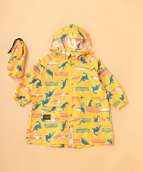 kladskap（クレードスコープ）の「恐竜×電車柄レインコート（レインコート/ポンチョ・キッズ・イエロー/ブルー・M/L）」の3枚目の写真
