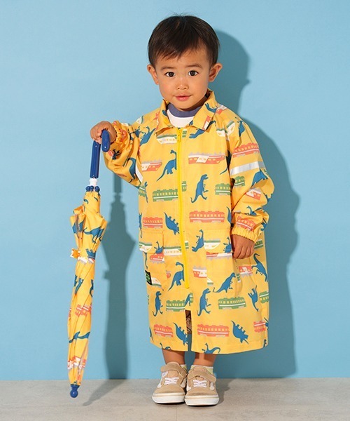 kladskap（クレードスコープ）の「恐竜×電車柄レインコート（レインコート/ポンチョ・キッズ・イエロー/ブルー・M/L）」の7枚目の写真
