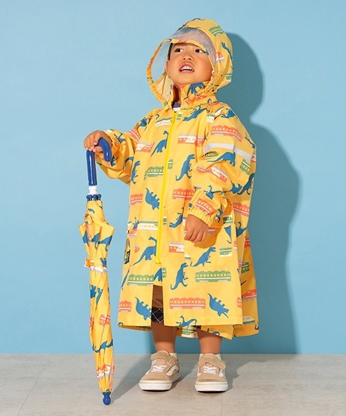 kladskap（クレードスコープ）の「恐竜×電車柄レインコート（レインコート/ポンチョ・キッズ・イエロー/ブルー・M/L）」の6枚目の写真