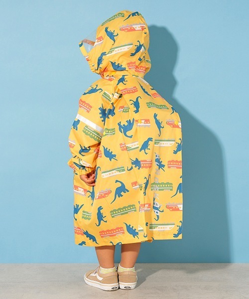 kladskap（クレードスコープ）の「恐竜×電車柄レインコート（レインコート/ポンチョ・キッズ・イエロー/ブルー・M/L）」の4枚目の写真