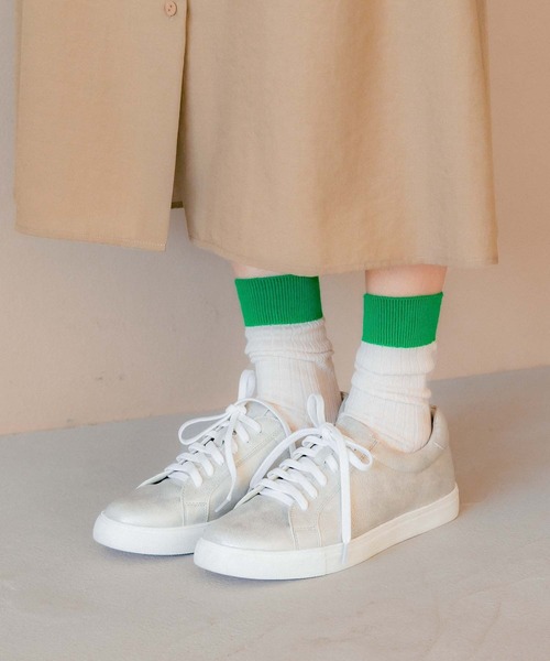 LEPSIM（レプシィム）の「カラフル2トーンソックス　266831（ソックス/靴下・レディース・オフホワイト/オレンジ/ブルー/ライトグレー・ONE SIZE）」の2枚目の写真