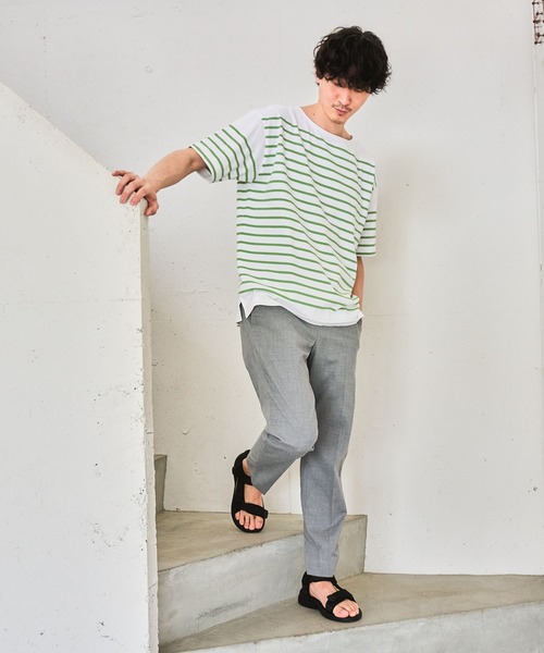 GLOBAL WORK(グローバルワーク)の「アソートボーダーBIGTee/262071(Tシャツ/カットソー・メンズ・ネイビー/その他/その他1/ミント/オレンジ・SMALL/MEDIUM/LARGE)」の20枚目の写真