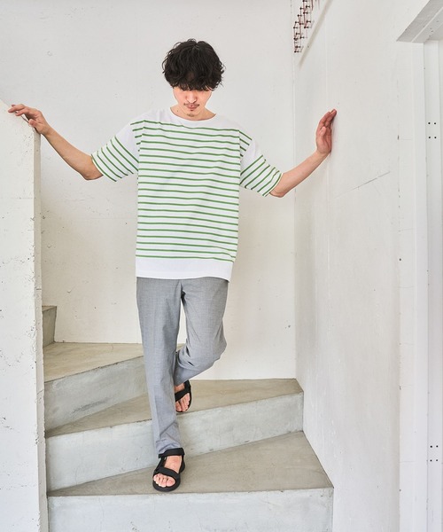 GLOBAL WORK(グローバルワーク)の「アソートボーダーBIGTee/262071(Tシャツ/カットソー・メンズ・ネイビー/その他/その他1/ミント/オレンジ・SMALL/MEDIUM/LARGE)」の22枚目の写真