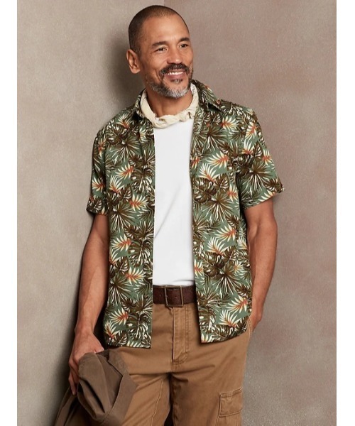 BANANA REPUBLIC FACTORY STORE（バナナリパブリック ファクトリーストア）の「BANANA REPUBLIC FACTORY STORE　　日本限定半袖リネンプリントシャツ（シャツ/ブラウス・メンズ・マルチ/ブルー系その他/グリーン/ブルー/ブルー系その他2/ブルー系その他3・M/S/XL/L）」の17枚目の写真