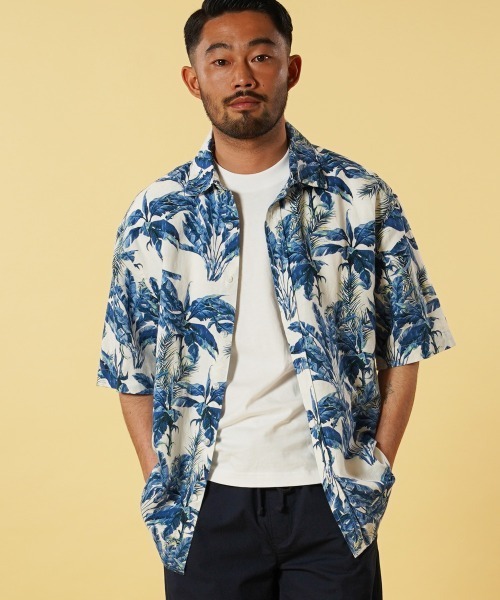 BANANA REPUBLIC FACTORY STORE（バナナリパブリック ファクトリーストア）の「BANANA REPUBLIC FACTORY STORE　　日本限定半袖リネンプリントシャツ（シャツ/ブラウス・メンズ・マルチ/ブルー系その他/グリーン/ブルー/ブルー系その他2/ブルー系その他3・M/S/XL/L）」の21枚目の写真