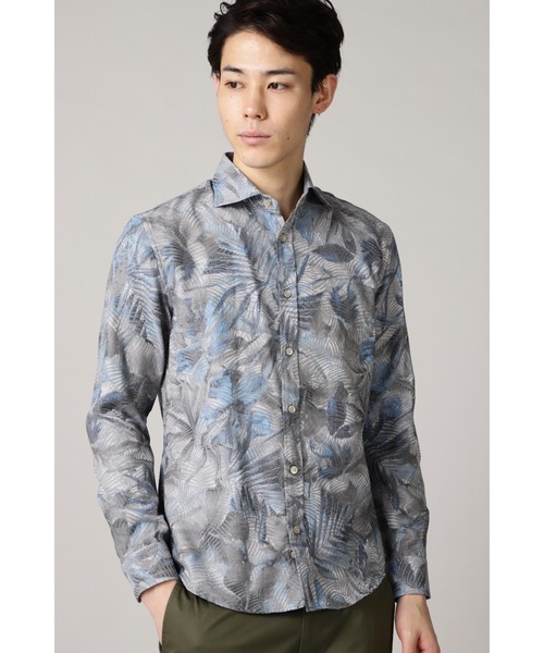 HIGH STREET(ハイストリート)の「HIGH STREET∴TAIANAフラワージャガードシャツ(シャツ/ブラウス・メンズ・ブルー/カーキ・S/L/M)」の1枚目の写真