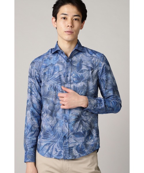 HIGH STREET(ハイストリート)の「HIGH STREET∴TAIANAフラワージャガードシャツ(シャツ/ブラウス・メンズ・ブルー/カーキ・S/L/M)」の2枚目の写真