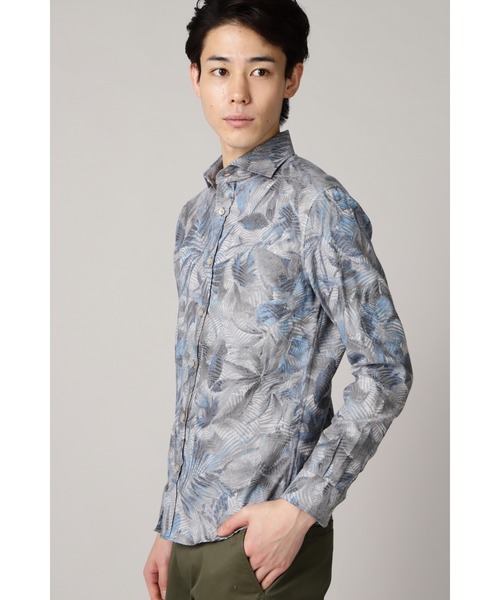 HIGH STREET(ハイストリート)の「HIGH STREET∴TAIANAフラワージャガードシャツ(シャツ/ブラウス・メンズ・ブルー/カーキ・S/L/M)」の4枚目の写真