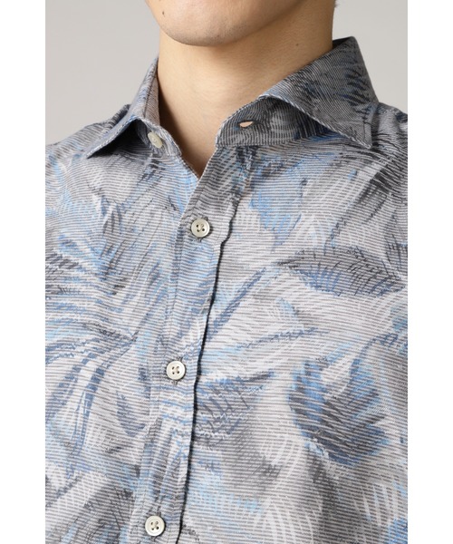 HIGH STREET(ハイストリート)の「HIGH STREET∴TAIANAフラワージャガードシャツ(シャツ/ブラウス・メンズ・ブルー/カーキ・S/L/M)」の6枚目の写真