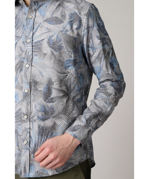 HIGH STREET(ハイストリート)の「HIGH STREET∴TAIANAフラワージャガードシャツ(シャツ/ブラウス・メンズ・ブルー/カーキ・S/L/M)」の7枚目の写真