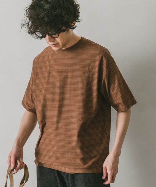 URBAN RESEARCH DOORS(アーバンリサーチドアーズ)の「マルチボーダーショートスリーブTシャツ(Tシャツ/カットソー・メンズ・チャコールグレー/イエロー/オレンジ・40/38)」の3枚目の写真