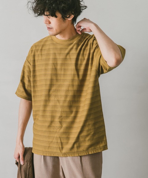 URBAN RESEARCH DOORS(アーバンリサーチドアーズ)の「マルチボーダーショートスリーブTシャツ(Tシャツ/カットソー・メンズ・チャコールグレー/イエロー/オレンジ・40/38)」の7枚目の写真