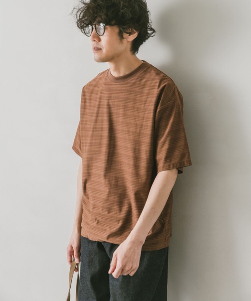 URBAN RESEARCH DOORS(アーバンリサーチドアーズ)の「マルチボーダーショートスリーブTシャツ(Tシャツ/カットソー・メンズ・チャコールグレー/イエロー/オレンジ・40/38)」の15枚目の写真