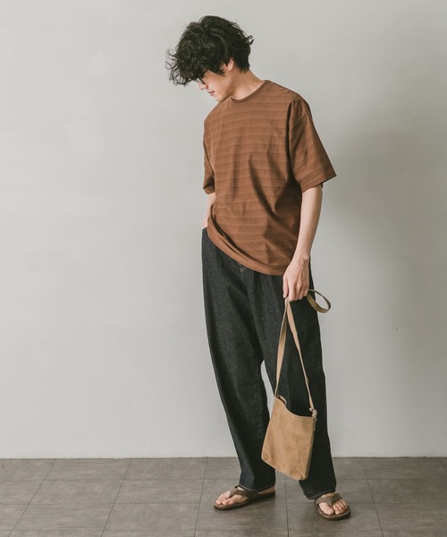 URBAN RESEARCH DOORS(アーバンリサーチドアーズ)の「マルチボーダーショートスリーブTシャツ(Tシャツ/カットソー・メンズ・チャコールグレー/イエロー/オレンジ・40/38)」の16枚目の写真