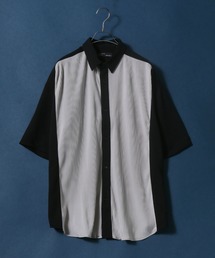 Natural Stretch Oversize Pleated Switching Shirt/ストレッチ オーバーサイズ プリーツ切り替え シャツ