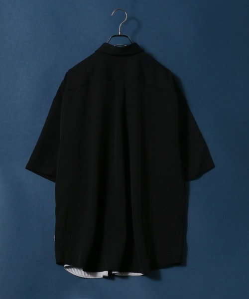 ANPAS(アンパス)の「Natural Stretch Oversize Pleated Switching Shirt/ストレッチ オーバーサイズ プリーツ切り替え シャツ(シャツ/ブラウス・メンズ・ホワイト/ブラック/ブルー・M/L)」の5枚目の写真