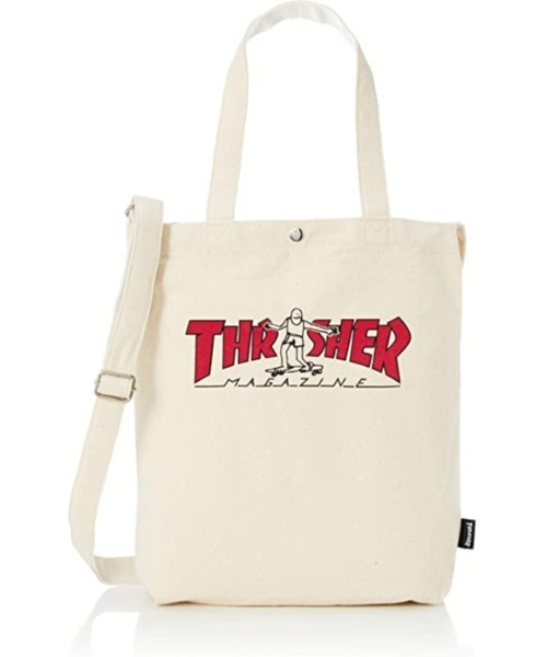 THRASHER（スラッシャー）の「THRASHER/スラッシャー Tote Shoulder M トートバック エコバック ショルダーバック ロゴ入り 2way マークゴンザレス（ショルダーバッグ・メンズ・ホワイト系その他/ホワイト系その他2/ホワイト系その他3/ホワイト系その他4/ブラック系その他2/ブラック系その他/ホワイト系5/ブラック系その他3/ホワイト系その他6/ブラック系その他4/ブラック系その他5・FREE）」の2枚目の写真