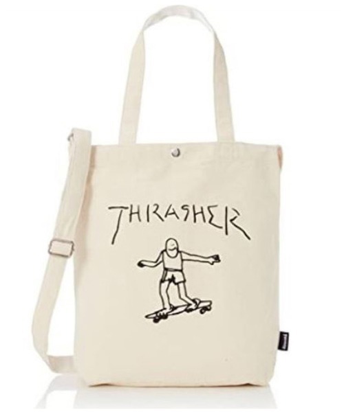 THRASHER（スラッシャー）の「THRASHER/スラッシャー Tote Shoulder M トートバック エコバック ショルダーバック ロゴ入り 2way マークゴンザレス（ショルダーバッグ・メンズ・ホワイト系その他/ホワイト系その他2/ホワイト系その他3/ホワイト系その他4/ブラック系その他2/ブラック系その他/ホワイト系5/ブラック系その他3/ホワイト系その他6/ブラック系その他4/ブラック系その他5・FREE）」の6枚目の写真