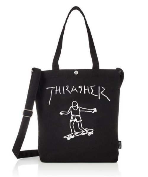 THRASHER（スラッシャー）の「THRASHER/スラッシャー Tote Shoulder M トートバック エコバック ショルダーバック ロゴ入り 2way マークゴンザレス（ショルダーバッグ・メンズ・ホワイト系その他/ホワイト系その他2/ホワイト系その他3/ホワイト系その他4/ブラック系その他2/ブラック系その他/ホワイト系5/ブラック系その他3/ホワイト系その他6/ブラック系その他4/ブラック系その他5・FREE）」の11枚目の写真