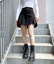 Figments | プリーツヘムデニムミニスカート(スカート)