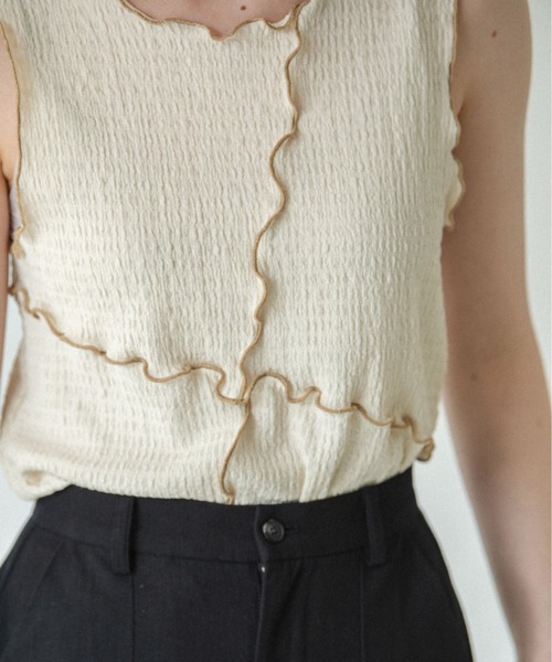 idem（イデム）の「【ZOZOTOWN限定】mellow no sleeve tops/メロウノースリーブトップス（タンクトップ・レディース・ブラック/グリーン/アイボリー・FREE）」の10枚目の写真