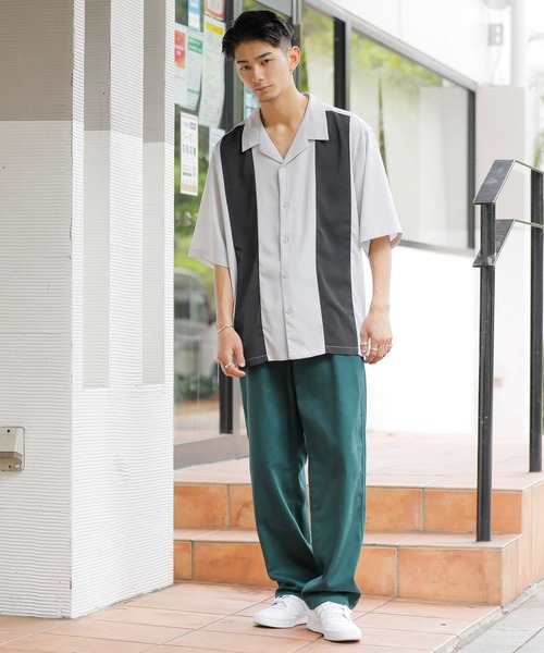 Beno(ビーノ)の「パネルスウィッチ オープンカラーオーバードレープシャツ(シャツ/ブラウス・メンズ・ブラック/ライトグレー/チャコールグレー/グリーン/サックスブルー/スモークピンク・M/L)」の11枚目の写真