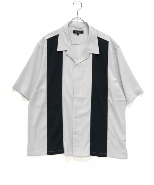 Beno(ビーノ)の「パネルスウィッチ オープンカラーオーバードレープシャツ(シャツ/ブラウス・メンズ・ブラック/ライトグレー/チャコールグレー/グリーン/サックスブルー/スモークピンク・M/L)」の15枚目の写真