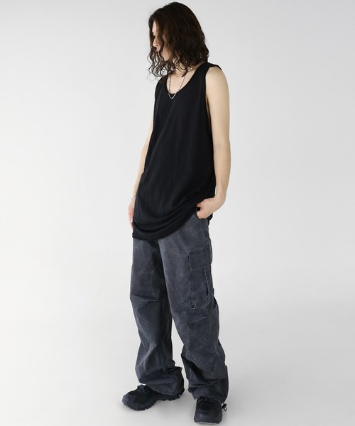 minsobi（ミンソビ）の「ルーズタンクトップ（タンクトップ・メンズ・ホワイト/ブラック・FREE）」の17枚目の写真