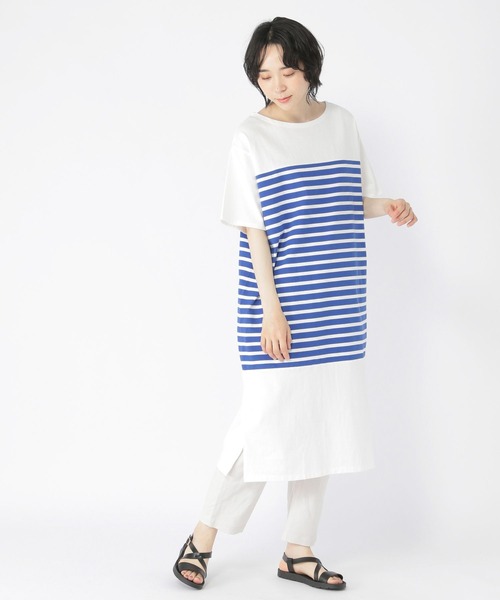 studio CLIP(スタディオクリップ)の「【WEB限定/ウォッシャブル】パネル風ボーダーワンピース(ワンピース・レディース・ブラック/ブルー/グリーン・FREE)」の15枚目の写真