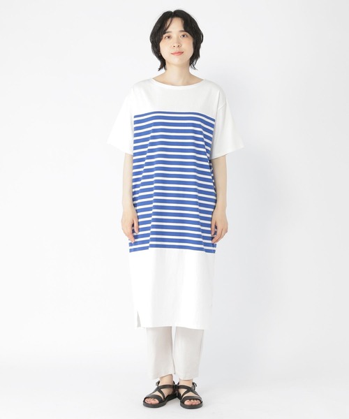 studio CLIP(スタディオクリップ)の「【WEB限定/ウォッシャブル】パネル風ボーダーワンピース(ワンピース・レディース・ブラック/ブルー/グリーン・FREE)」の16枚目の写真