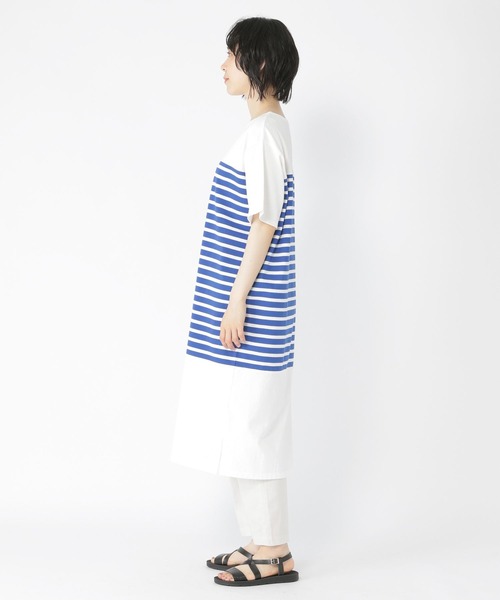 studio CLIP(スタディオクリップ)の「【WEB限定/ウォッシャブル】パネル風ボーダーワンピース(ワンピース・レディース・ブラック/ブルー/グリーン・FREE)」の17枚目の写真