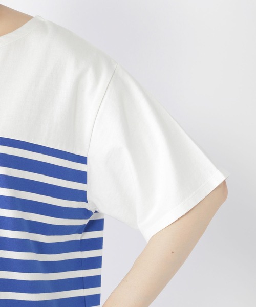 studio CLIP(スタディオクリップ)の「【WEB限定/ウォッシャブル】パネル風ボーダーワンピース(ワンピース・レディース・ブラック/ブルー/グリーン・FREE)」の21枚目の写真