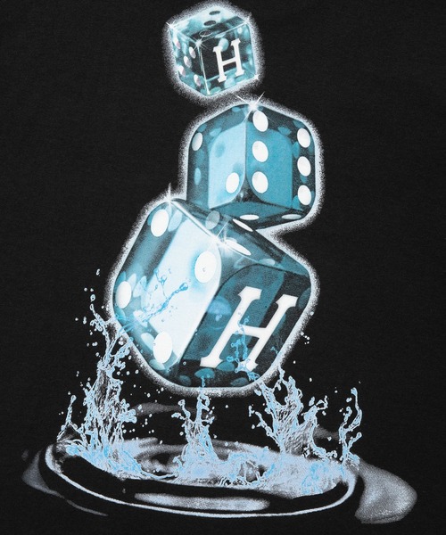 【HUF】Ice dice バック プリント クルーネック Tシャツ ♪ HUF】Ice dice バック プリント クルーネック Tシャツ ♪ (HUF/T