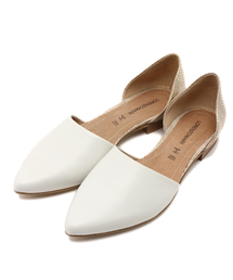ROSE BUD | (LORENZO MARI) 2412 P/TOE OPEN SIDE FLAT PUMPS(パンプス)
