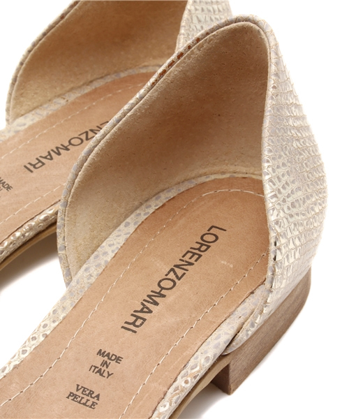 ROSE BUD(ローズバッド)の「(LORENZO MARI) 2412 P/TOE OPEN SIDE FLAT PUMPS(パンプス・レディース・ホワイト/ブラック・36/39/37/38)」の6枚目の写真