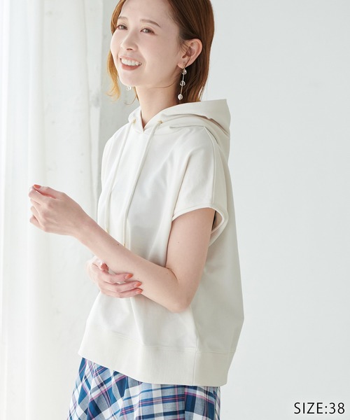 ROPE' PICNIC(ロペピクニック)の「着丈が選べる/超長綿カットフーディー(パーカー・レディース・ブラック/グリーン/キナリ・40/38)」の2枚目の写真