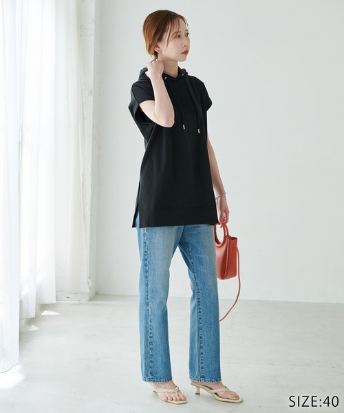 ROPE' PICNIC(ロペピクニック)の「着丈が選べる/超長綿カットフーディー(パーカー・レディース・ブラック/グリーン/キナリ・40/38)」の21枚目の写真