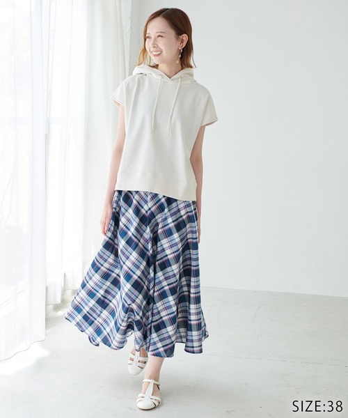 ROPE' PICNIC(ロペピクニック)の「着丈が選べる/超長綿カットフーディー(パーカー・レディース・ブラック/グリーン/キナリ・40/38)」の12枚目の写真